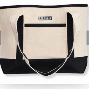 Pirette Black and Cream Women's Tote Bag